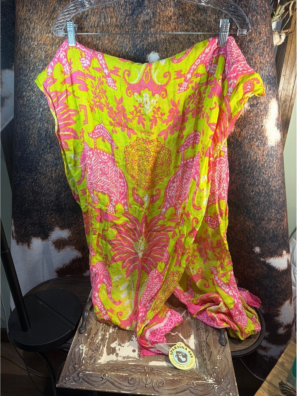 Spartina 449 Bright Floral Elephant Print Scarf